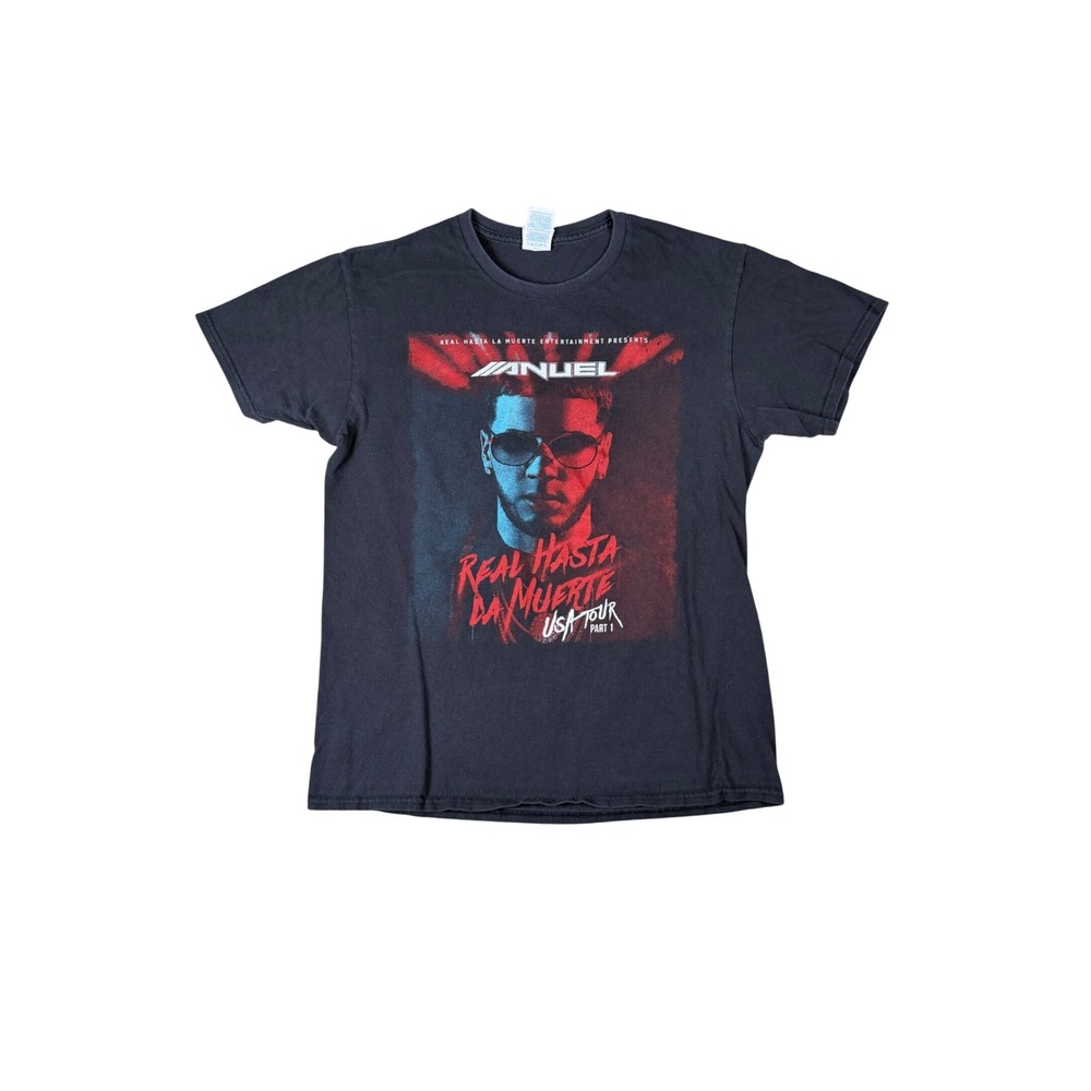 Anuel AA Real Hasta La Muerte USA Tour Part 1 Graphic T-Shirt Mens Medium Black